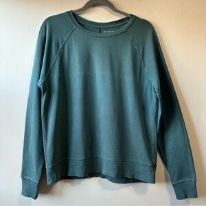 Athleta Sundown Crewneck Oceanic Teal Lightweight Pullover Sweater Sz S Athletic